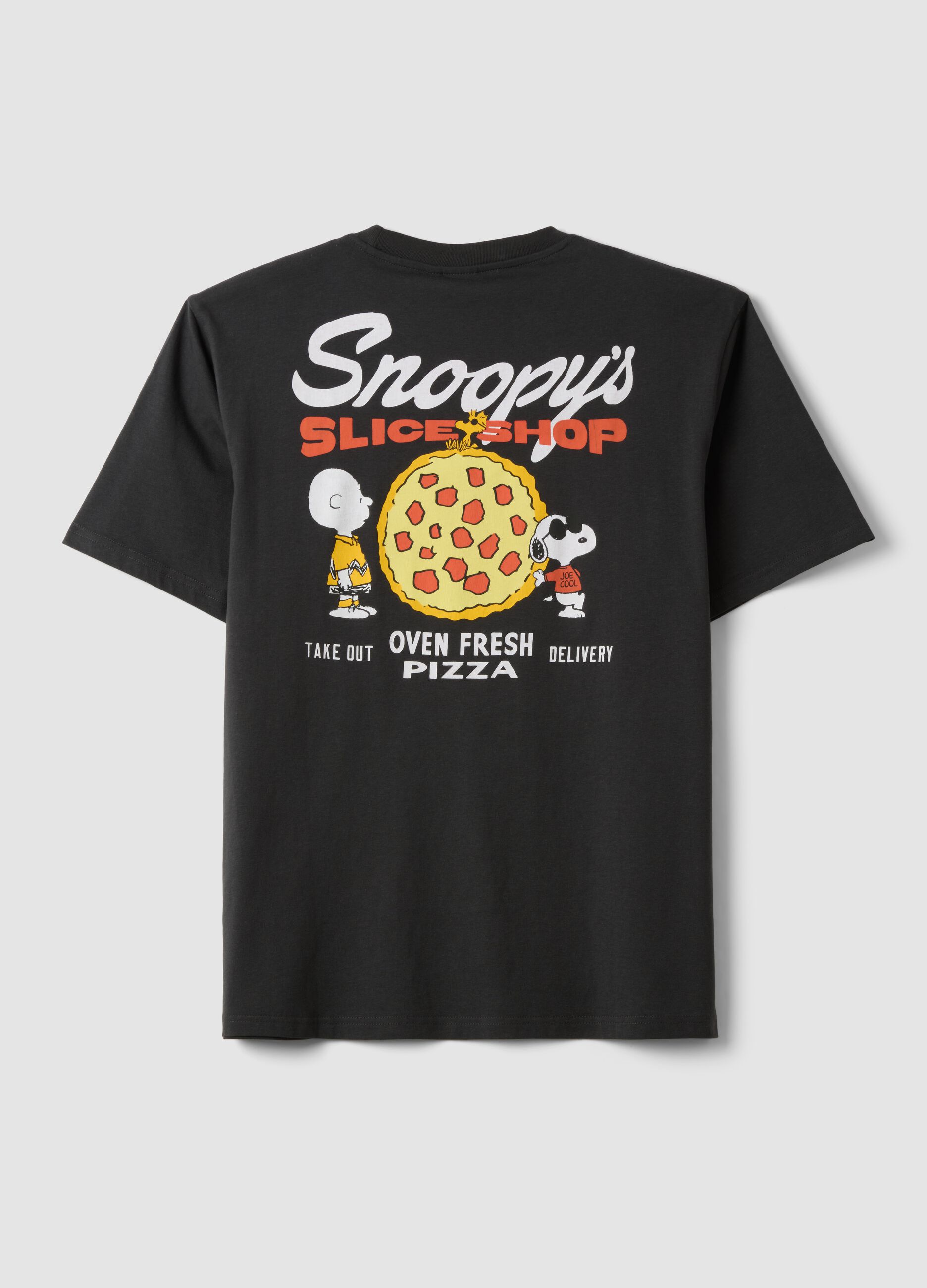 Graues Peanuts T-Shirt aus reiner Baumwolle mit Print, Relaxed Fit