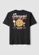 Graues Peanuts T-Shirt aus reiner Baumwolle mit Print, Relaxed Fit_5