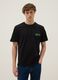 Schwarzes T-Shirt mit One Piece-Print aus reiner Baumwolle, Relaxed Fit_0