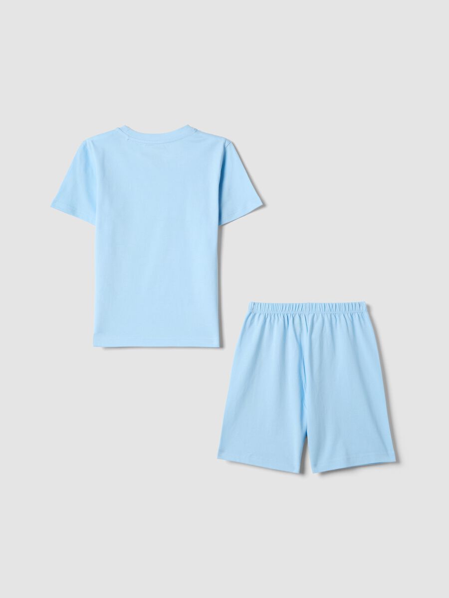 Boys' light blue short pyjamas in pure cotton with Spiderman_1