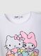 T-shirt in cotone elasticizzato bianco da bambina con Hello Kitty_2