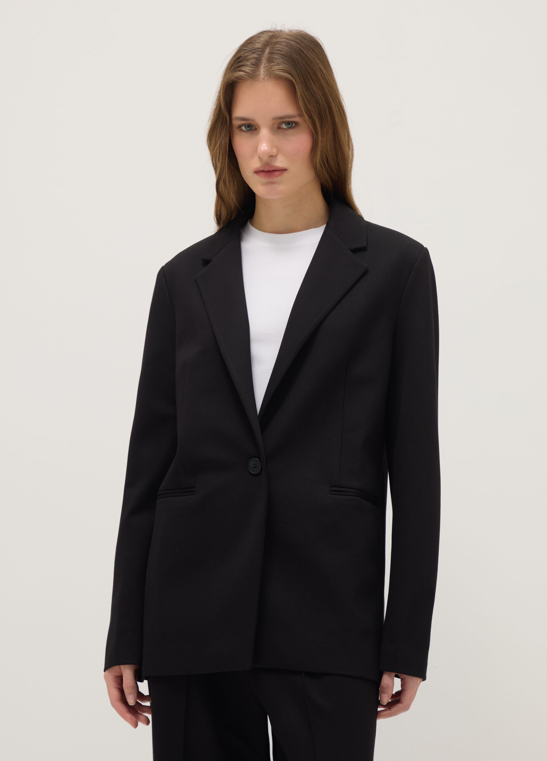 Regular Fit Black Single-Breasted Blazer