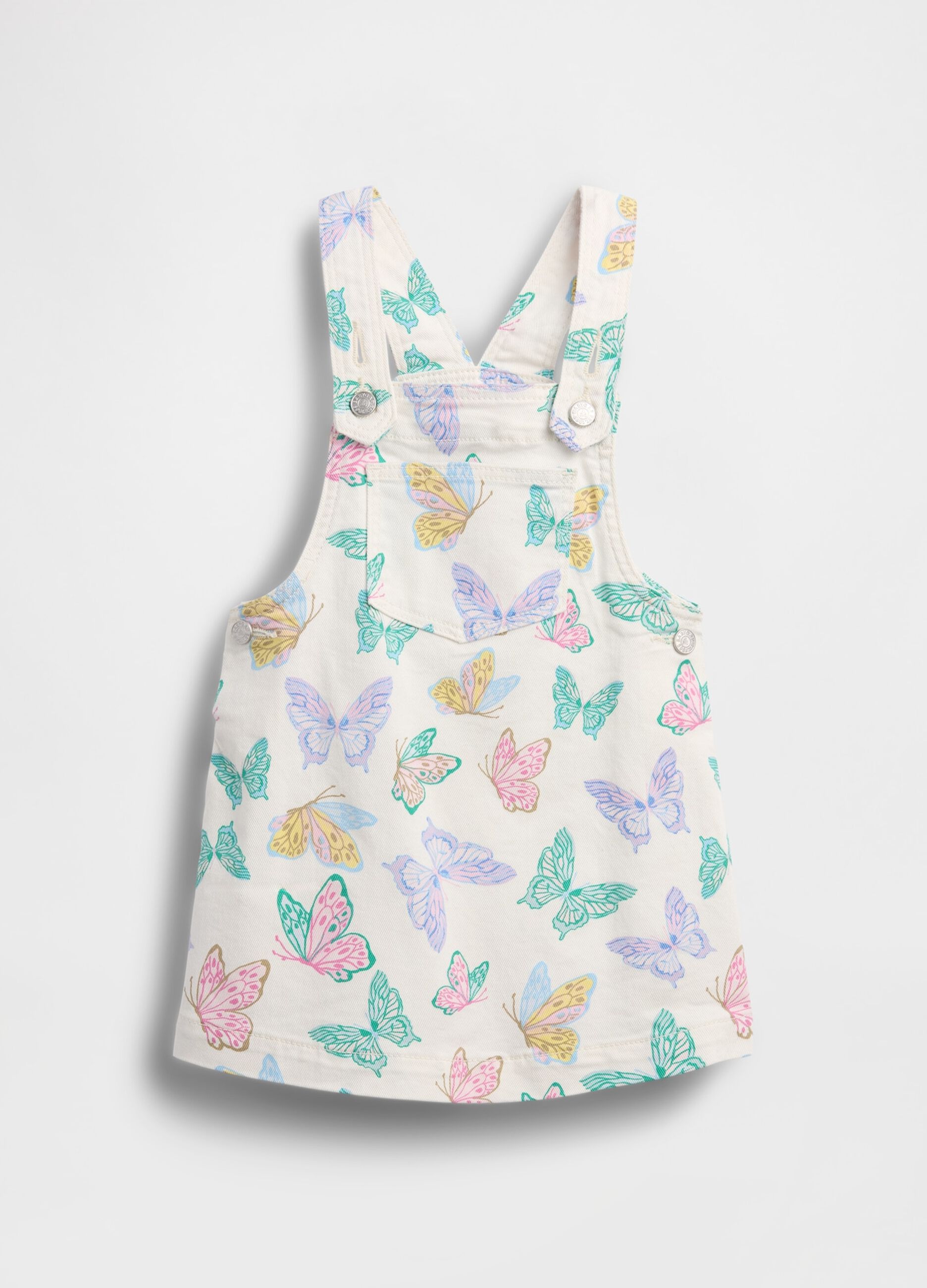 Cotton dress with butterfly print