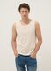 Canotta girocollo beige in puro cotone regular fit_1