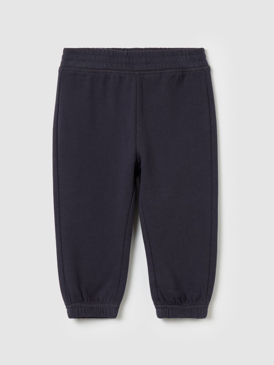 Cotton joggers with elasticated edging_0