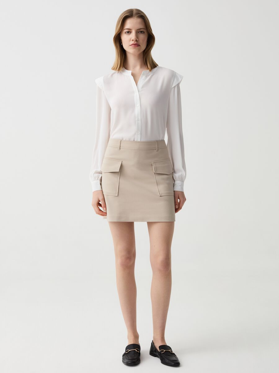 Stretch miniskirt with pockets_0