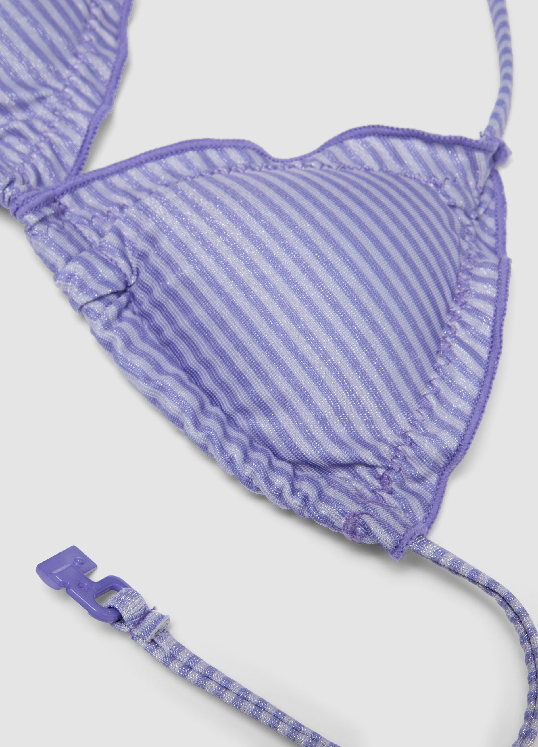 Purple triangle bikini in stretch fabric