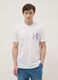 Wei&szlig;es T-Shirt aus reiner Baumwolle mit Print, Regular Fit_1