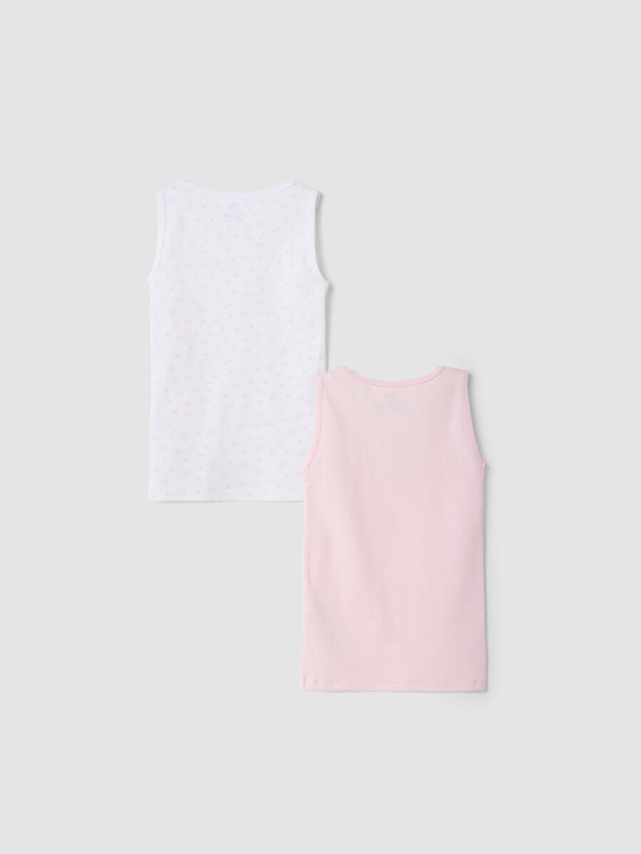 2-pack girls&rsquo; pink and white organic cotton vests_1