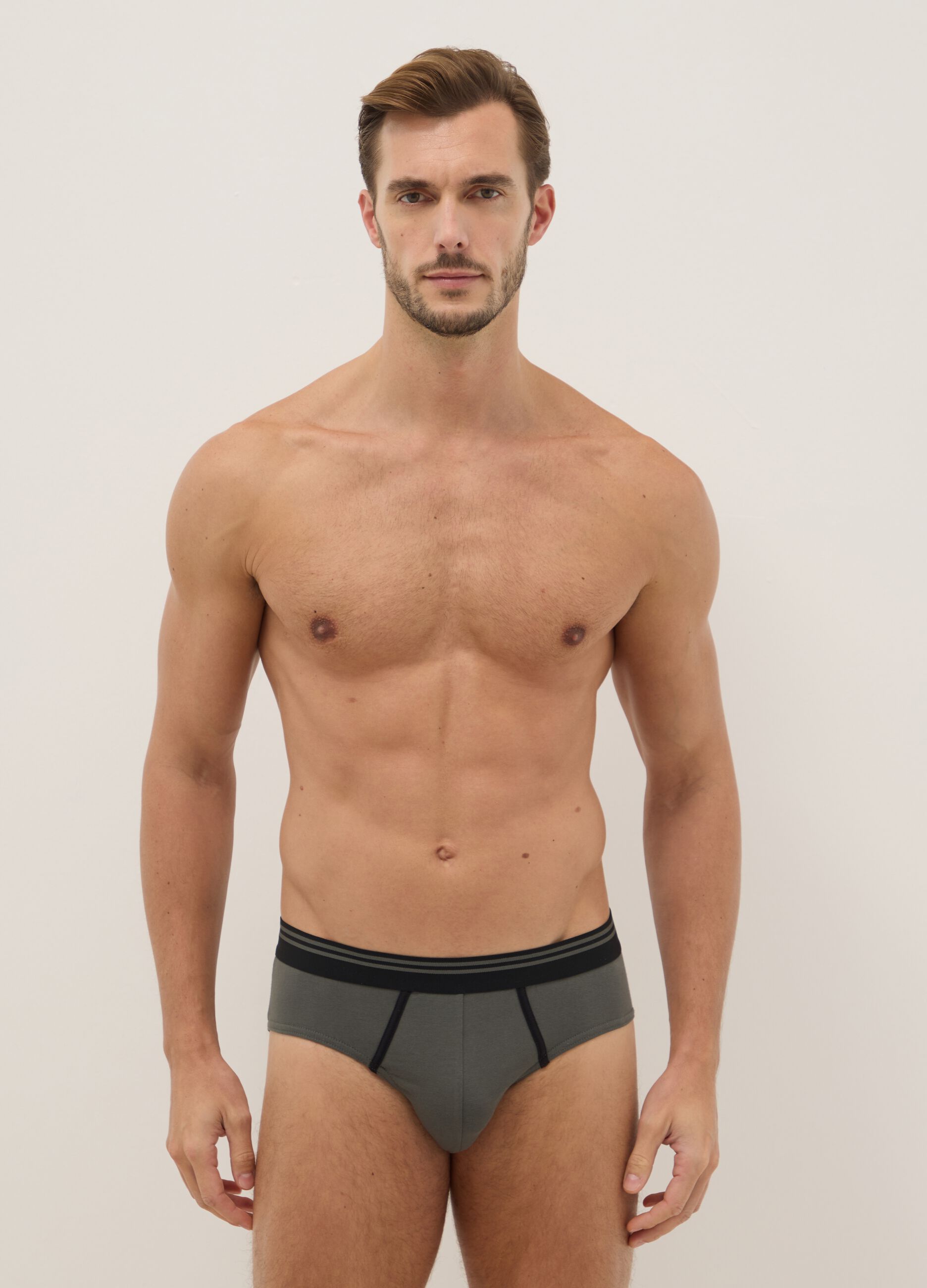 Tripack Regular Fit Multicolour Stretch Cotton Briefs
