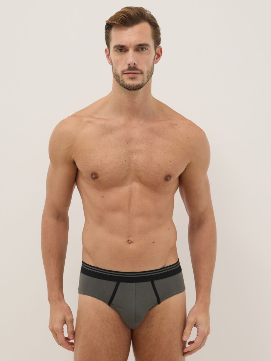 Tripack Regular Fit Multicolour Stretch Cotton Briefs_0