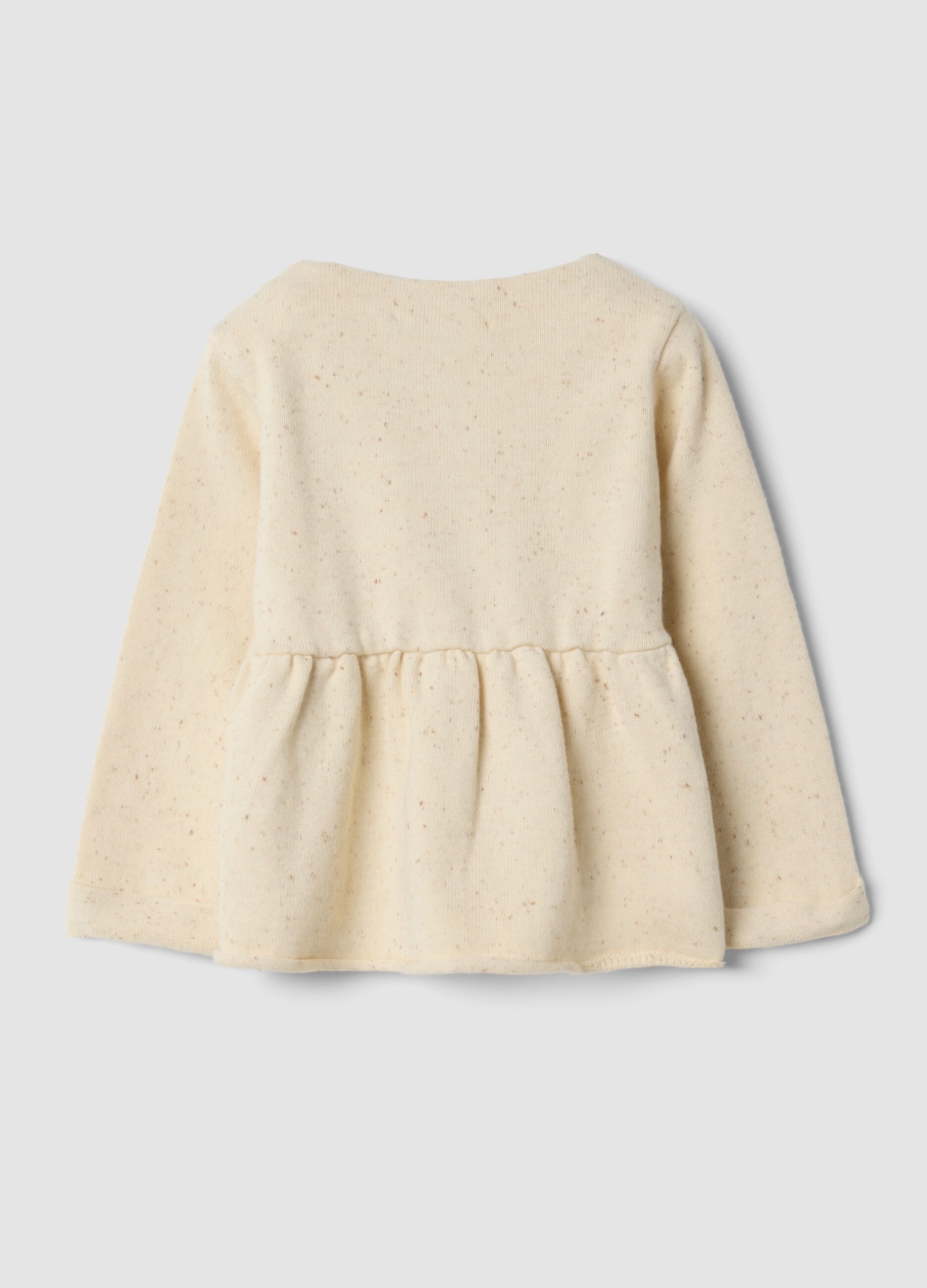 Cardigan bianco girocollo in misto cotone organico regular fit