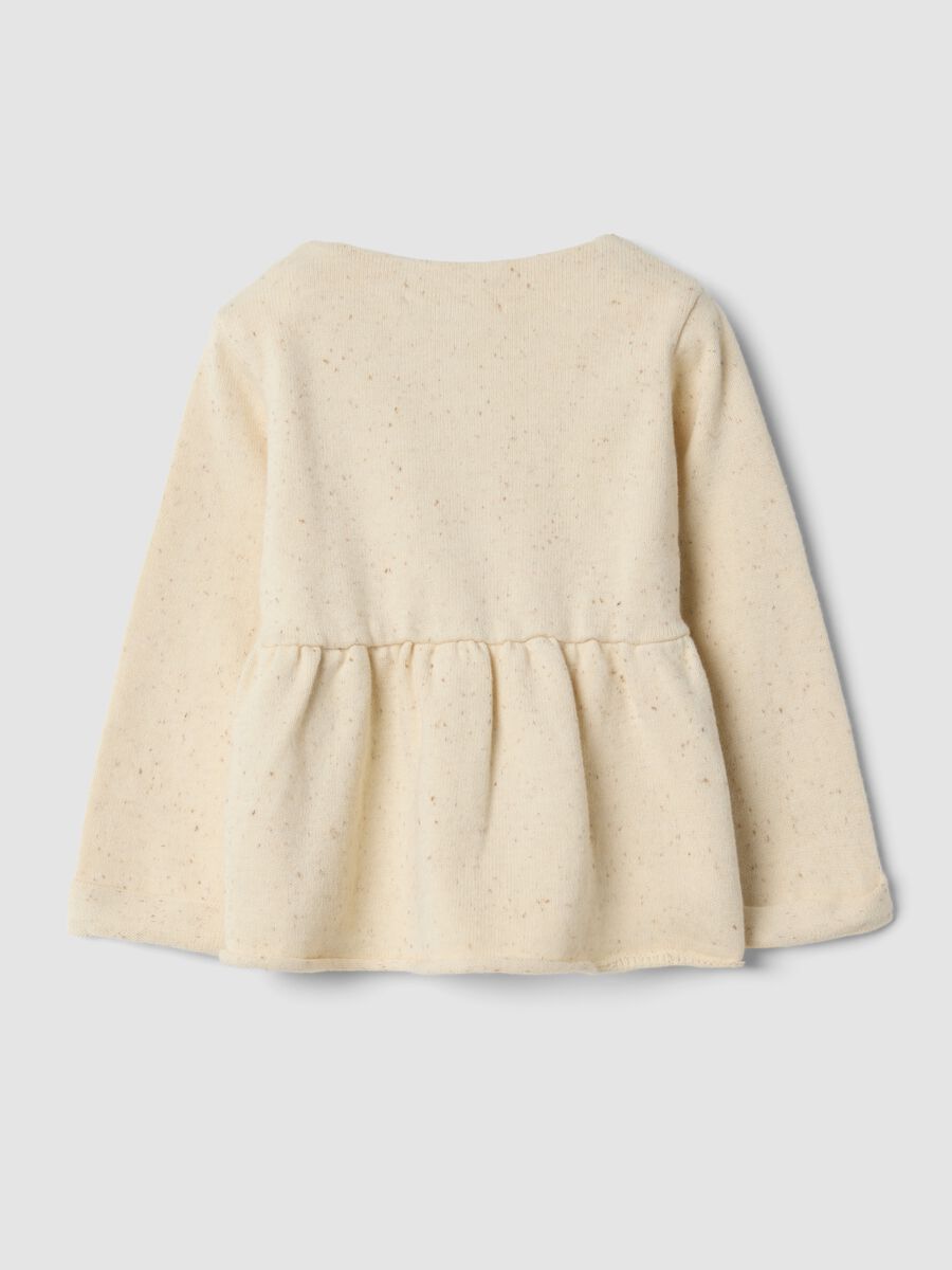 Cardigan bianco girocollo in misto cotone organico regular fit_1