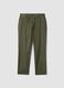 Green linen and cotton blend regular-fit chino trousers_4