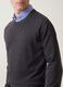 Maglia grigia in misto cotone e cashmere girocollo_2