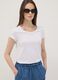 Wei&szlig;es T-Shirt aus elastischer Baumwolle mit Rundhalsausschnitt, Regular Fit_0