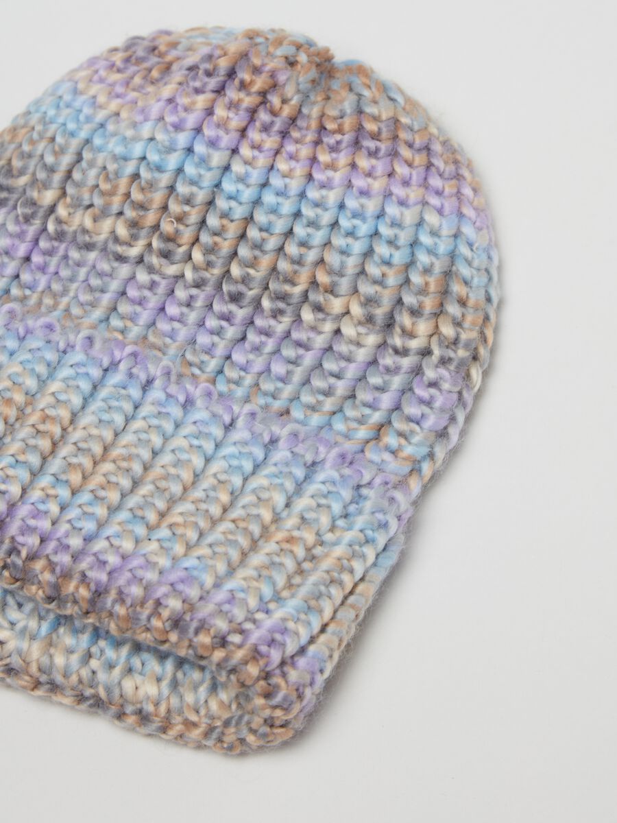 Multicoloured ribbed hat_1