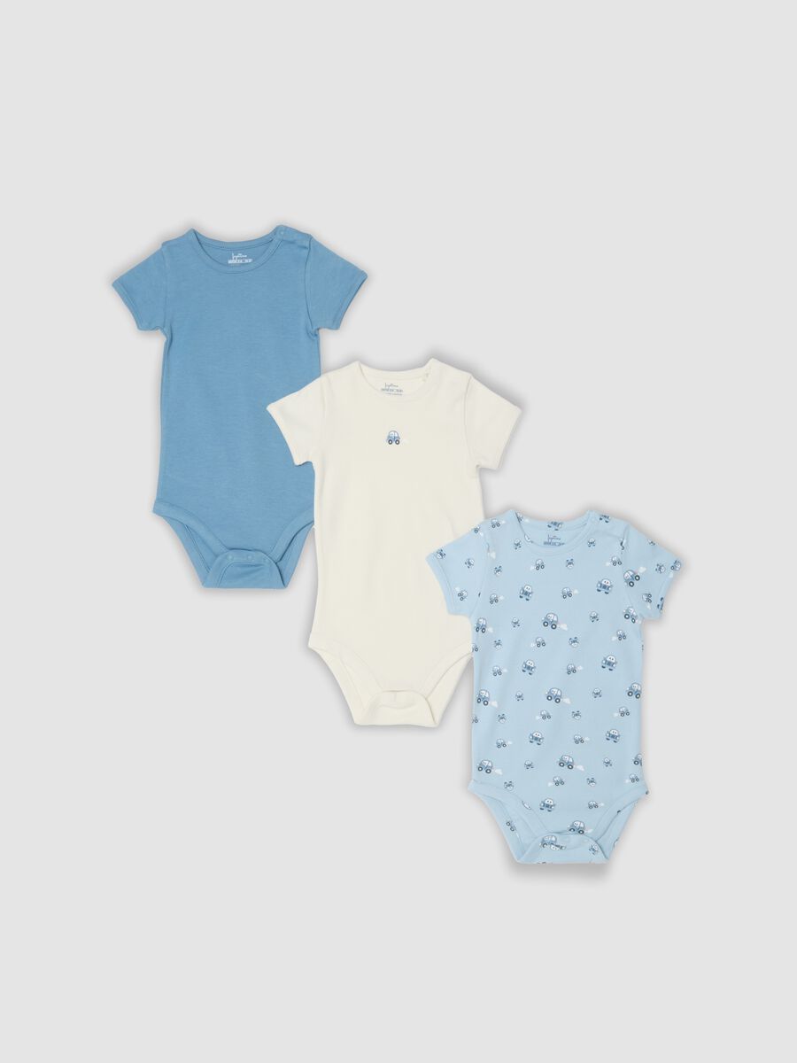 3-pack of multicolour organic cotton bodysuits for baby and toddler_0