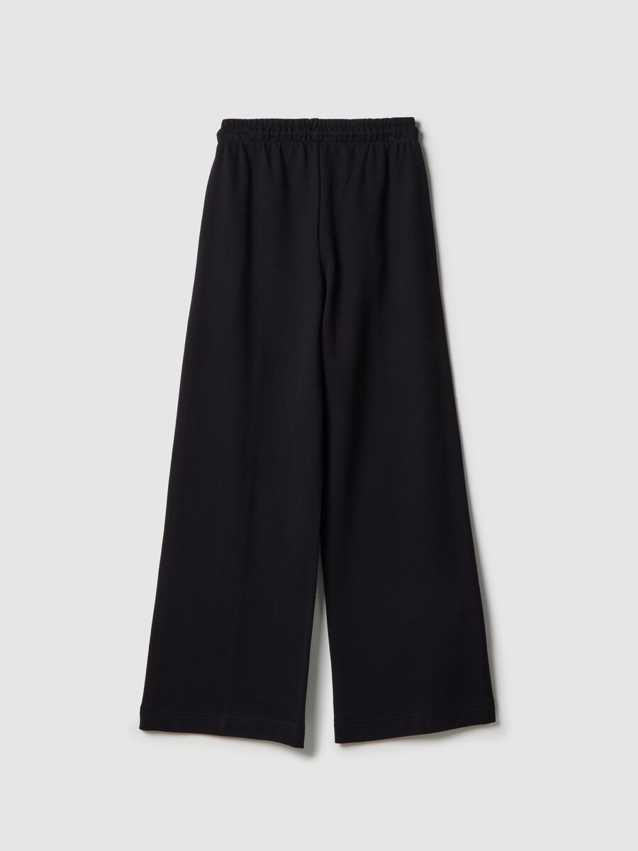 Girls' Black Culotte Trousers in Pure Cotton_4