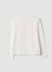 T-shirt bianca in cotone elasticizzato con girocollo_1
