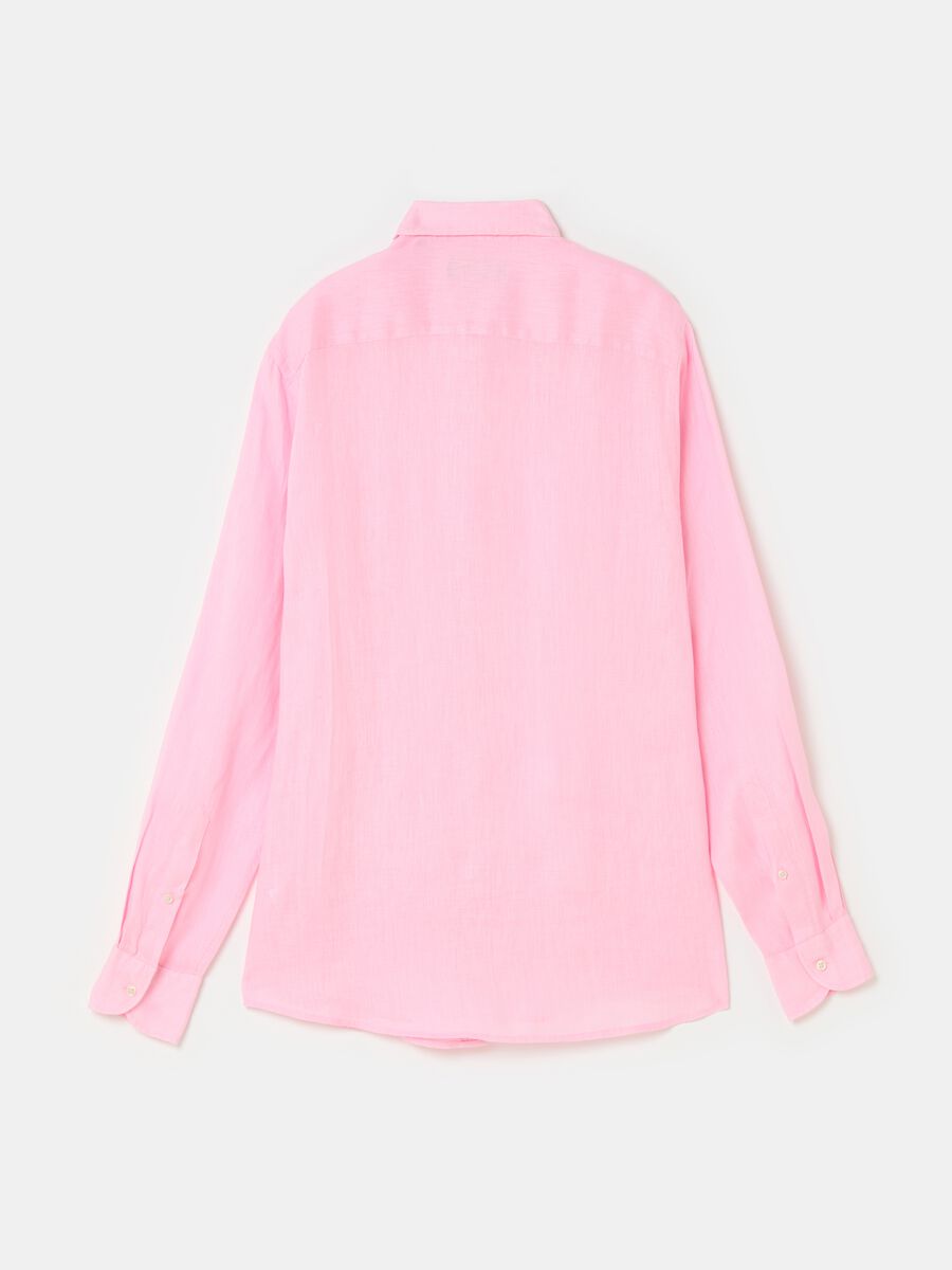 Camisa de lino color liso_4