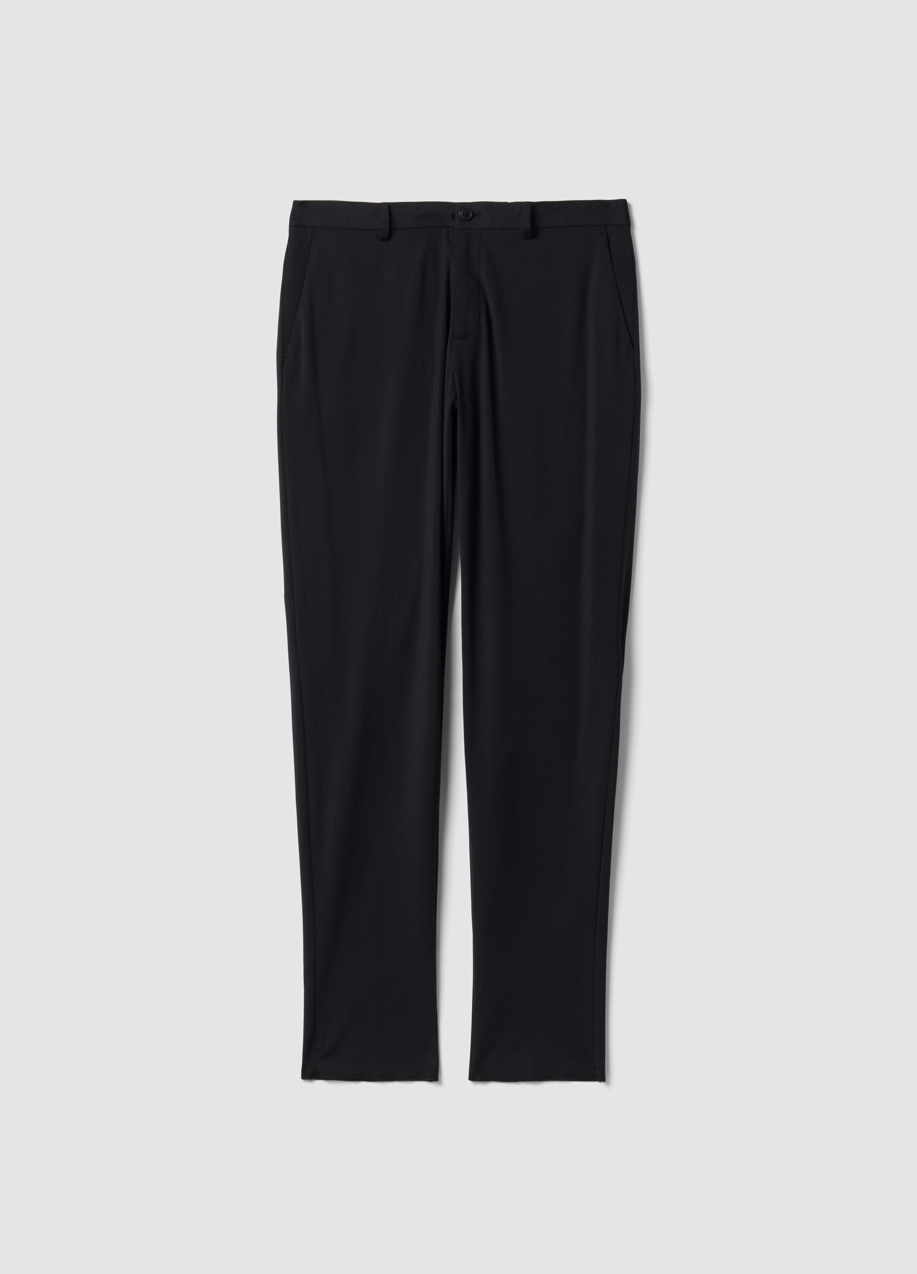 Black formal slim-fit trousers in 4-way stretch fabric