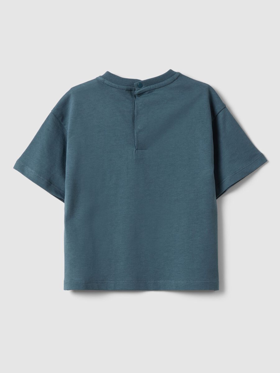 Blue pure cotton t-shirt with pocket for child_1