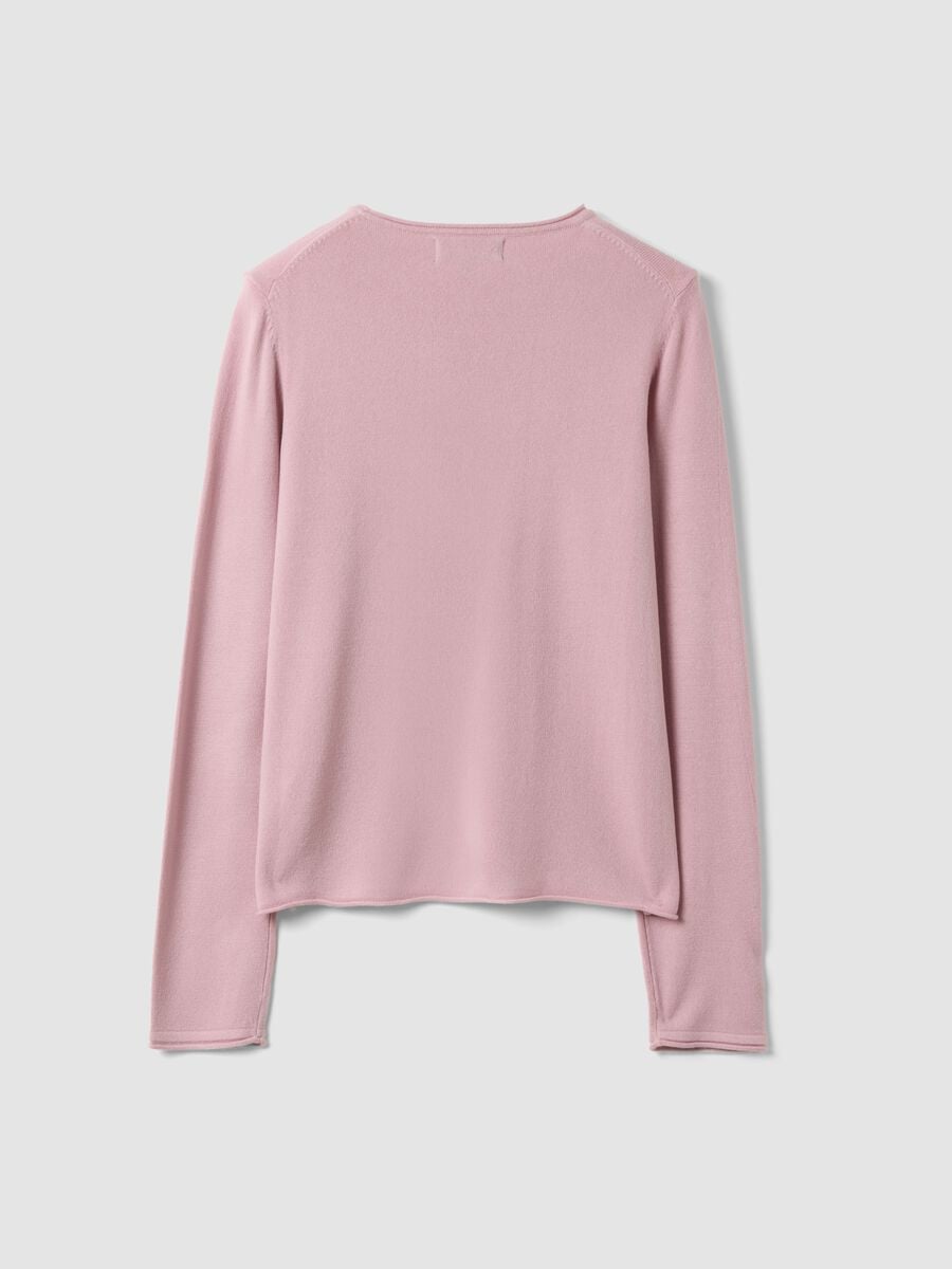 Pink fitted long-sleeve crew-neck top_6