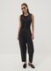 Schwarze Joggerhose aus Milano-Strick in elastischer Viskose, Barrel Fit_0