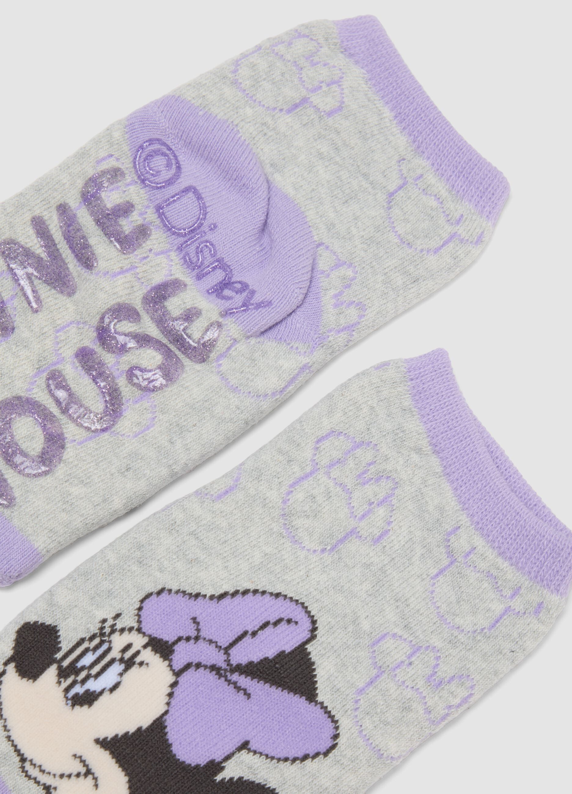 2-pack of short organic stretch cotton socks with Minnie print