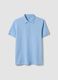 Sky Blue Short Sleeve Polo Shirt in Pure Cotton Regular Fit_4
