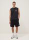 Black pure cotton relaxed-fit Bermuda shorts with raw-cut hems_0