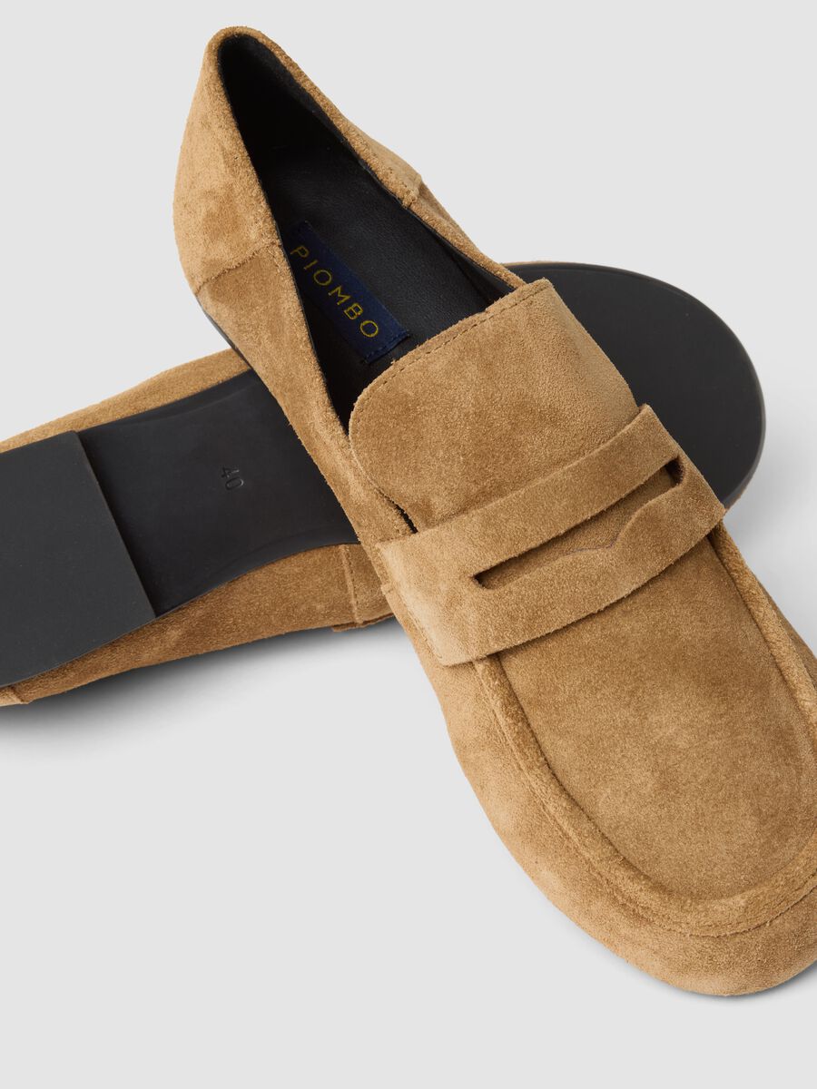Brown genuine leather loafers_2