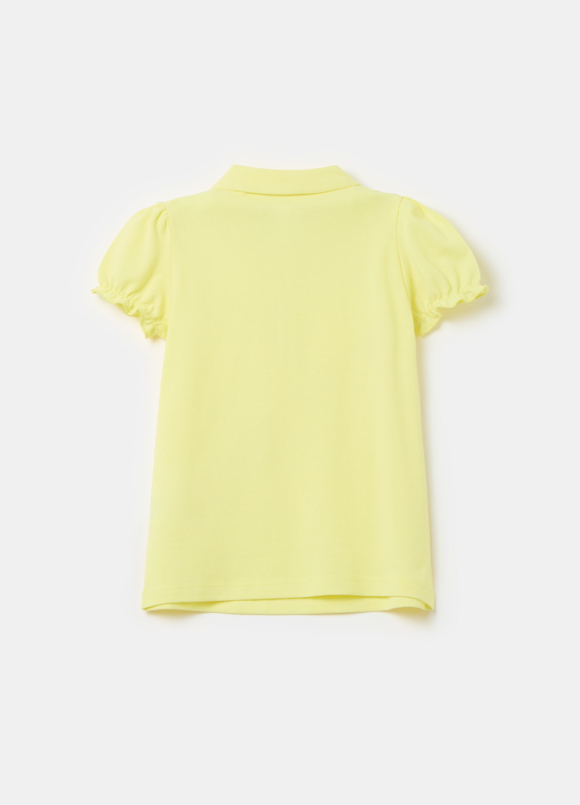 Cotton piquet polo shirt with frill
