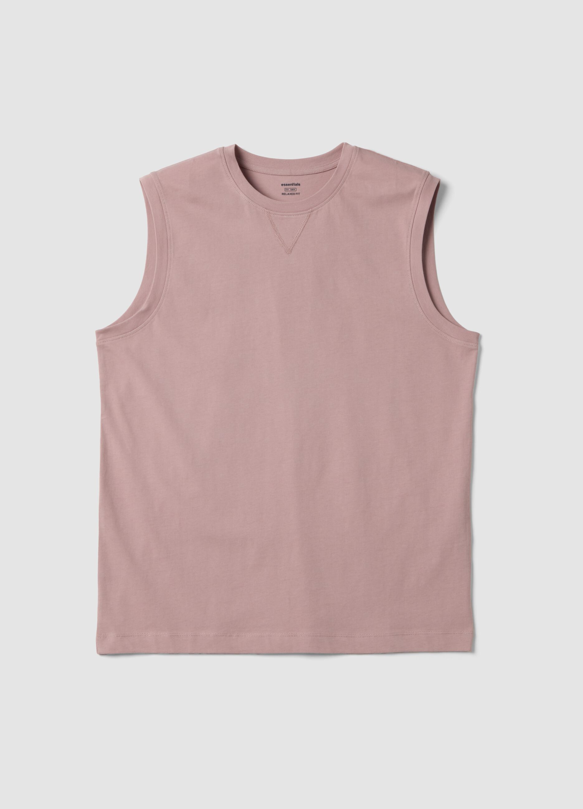 Pink pure cotton tank top