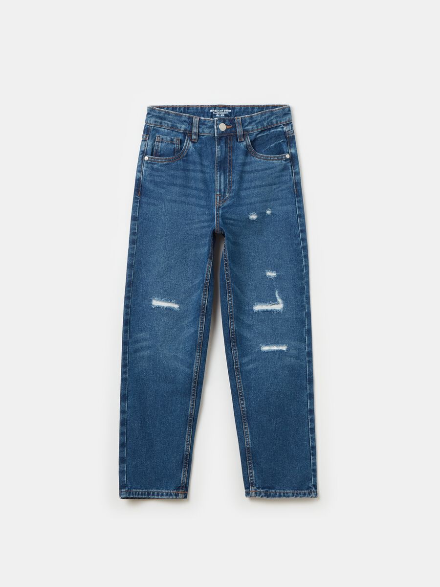Relaxed-fit jeans with abrasions_0