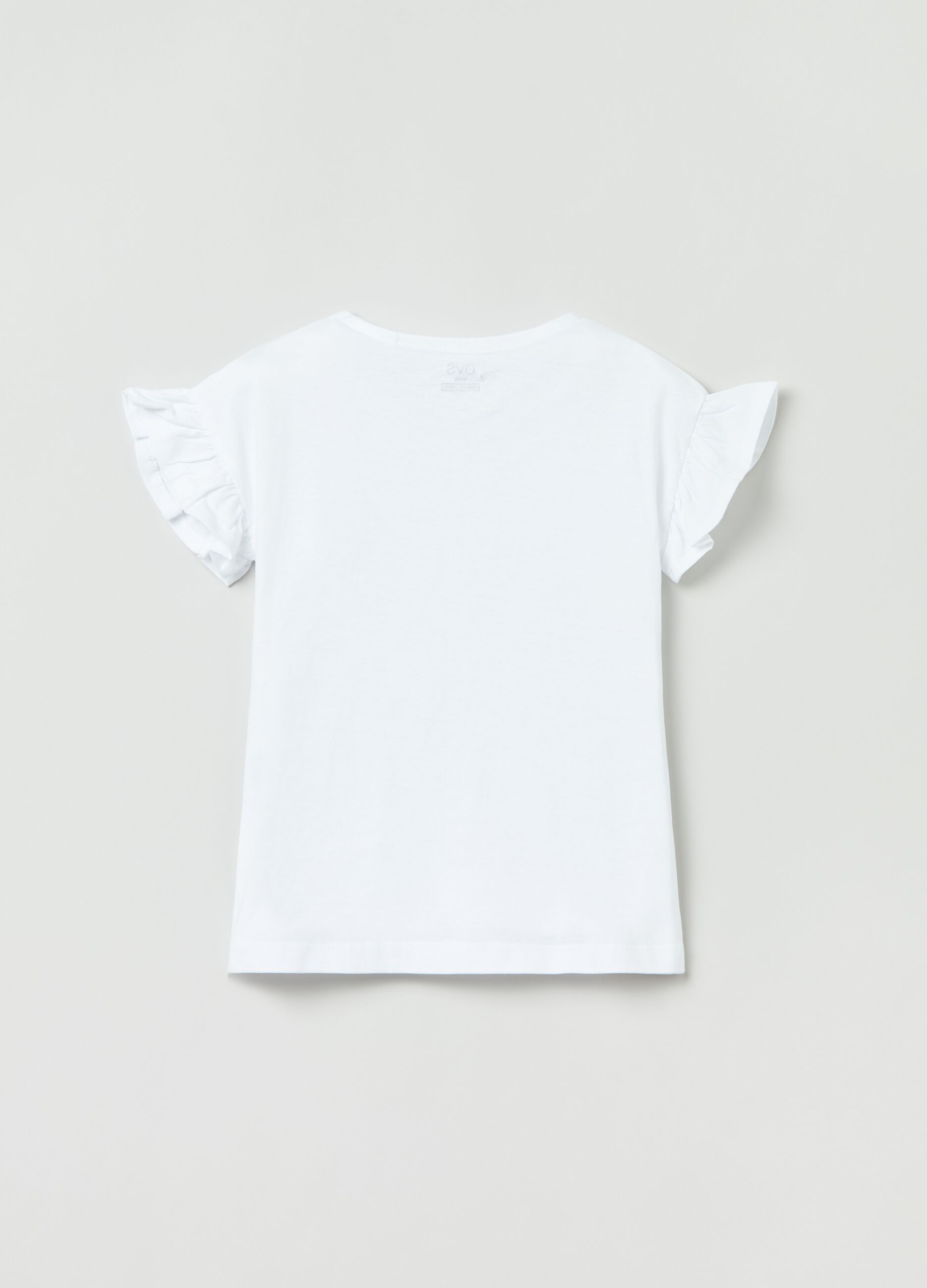 Camiseta de algodón con volantes