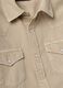 Beige pure cotton shirt with snap buttons, regular fit_5