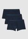 Tripack boxers masculinos em algod&atilde;o el&aacute;stico azul ajuste regular_4