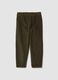 Pantaloni chino verdi in puro cotone a costine_0