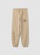 Beige pure cotton comfort-fit joggers for boys_3