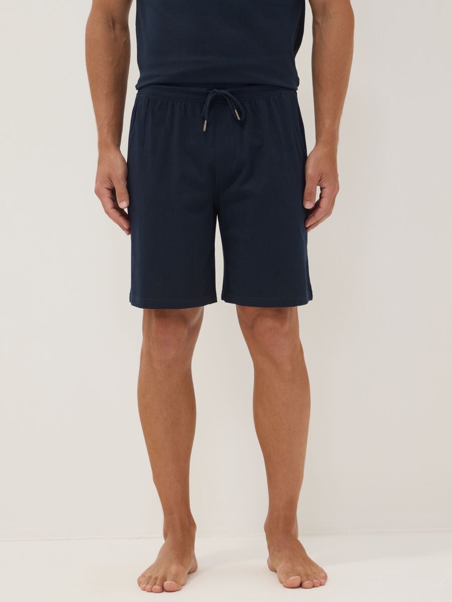 Blaue Pyjamashorts aus Bio-Baumwolle_1