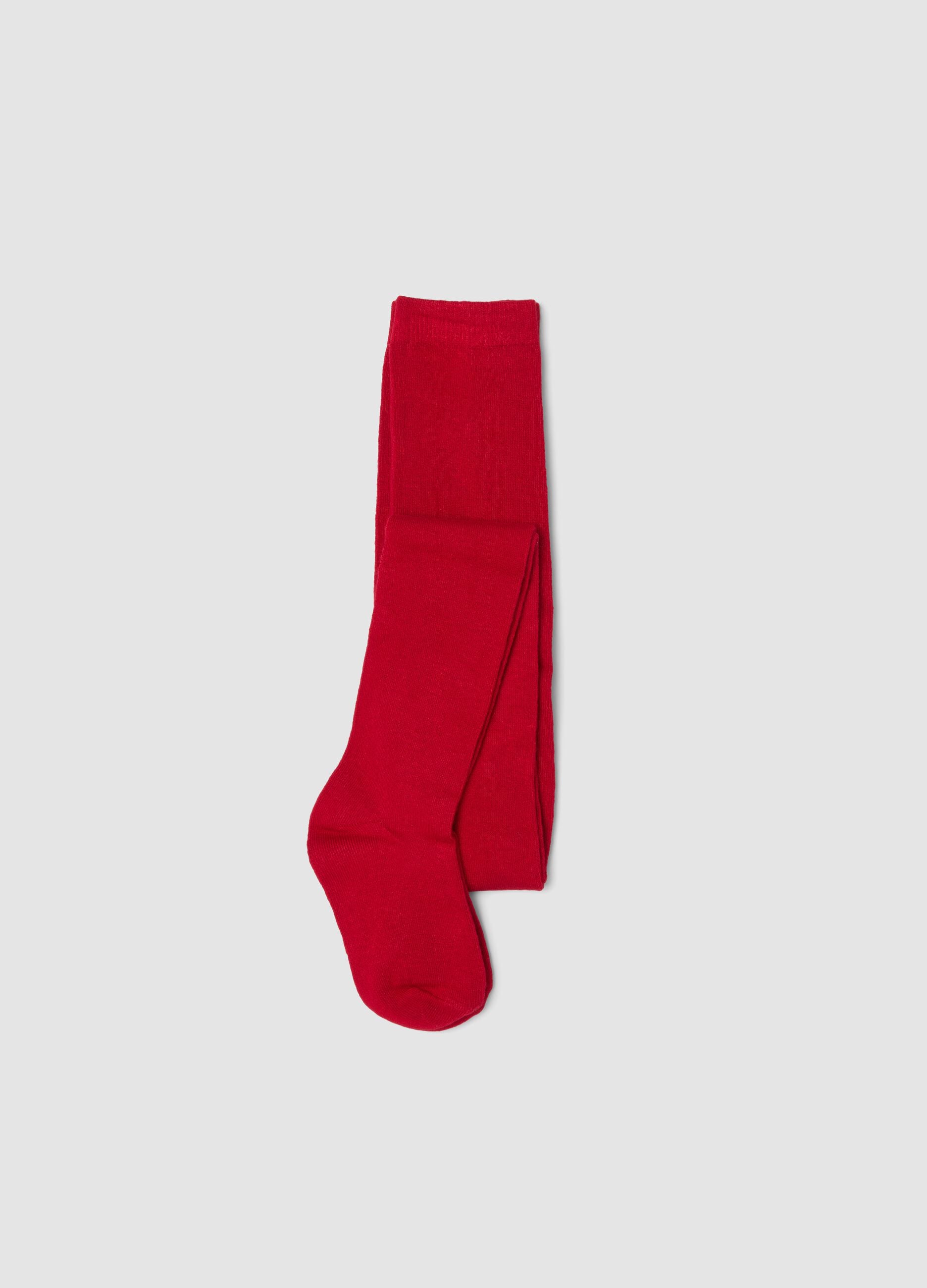 Collant rosso in tessuto elasticizzato