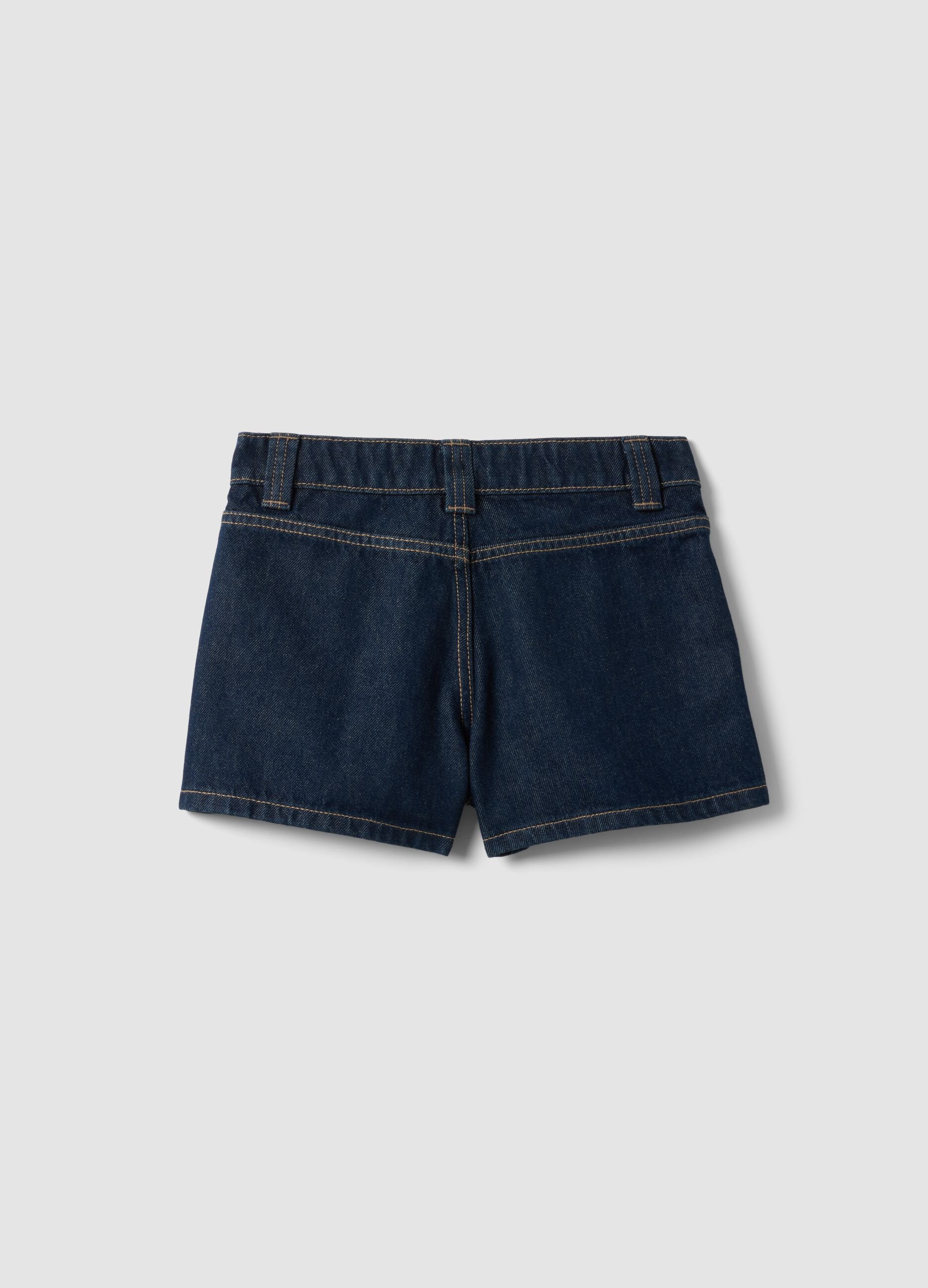 Blue denim shorts in pure cotton