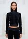 Black Velour Jacket with Rhinestone Logo_2