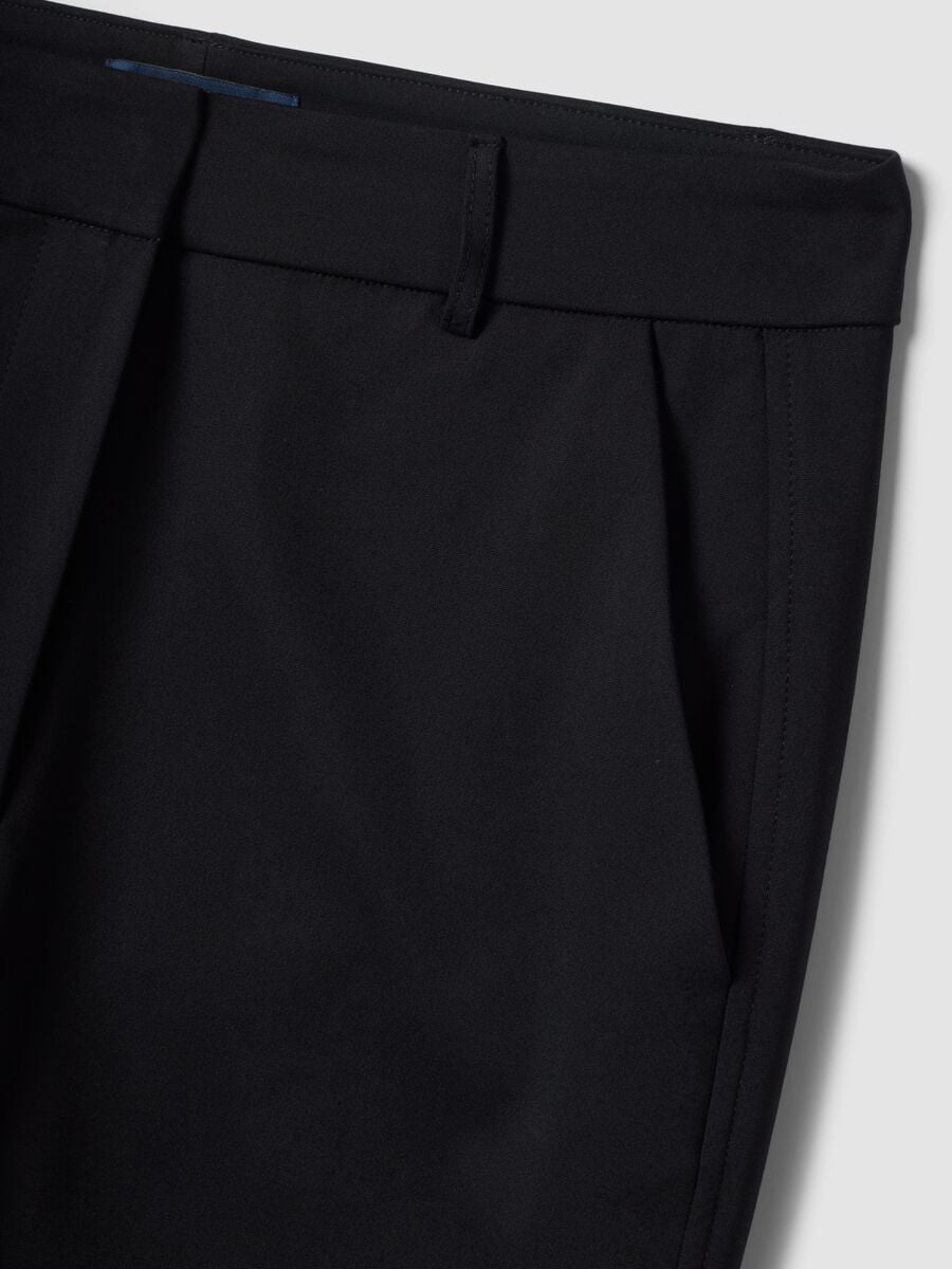 Pantaloni neri slim in cotone elasticizzato_1