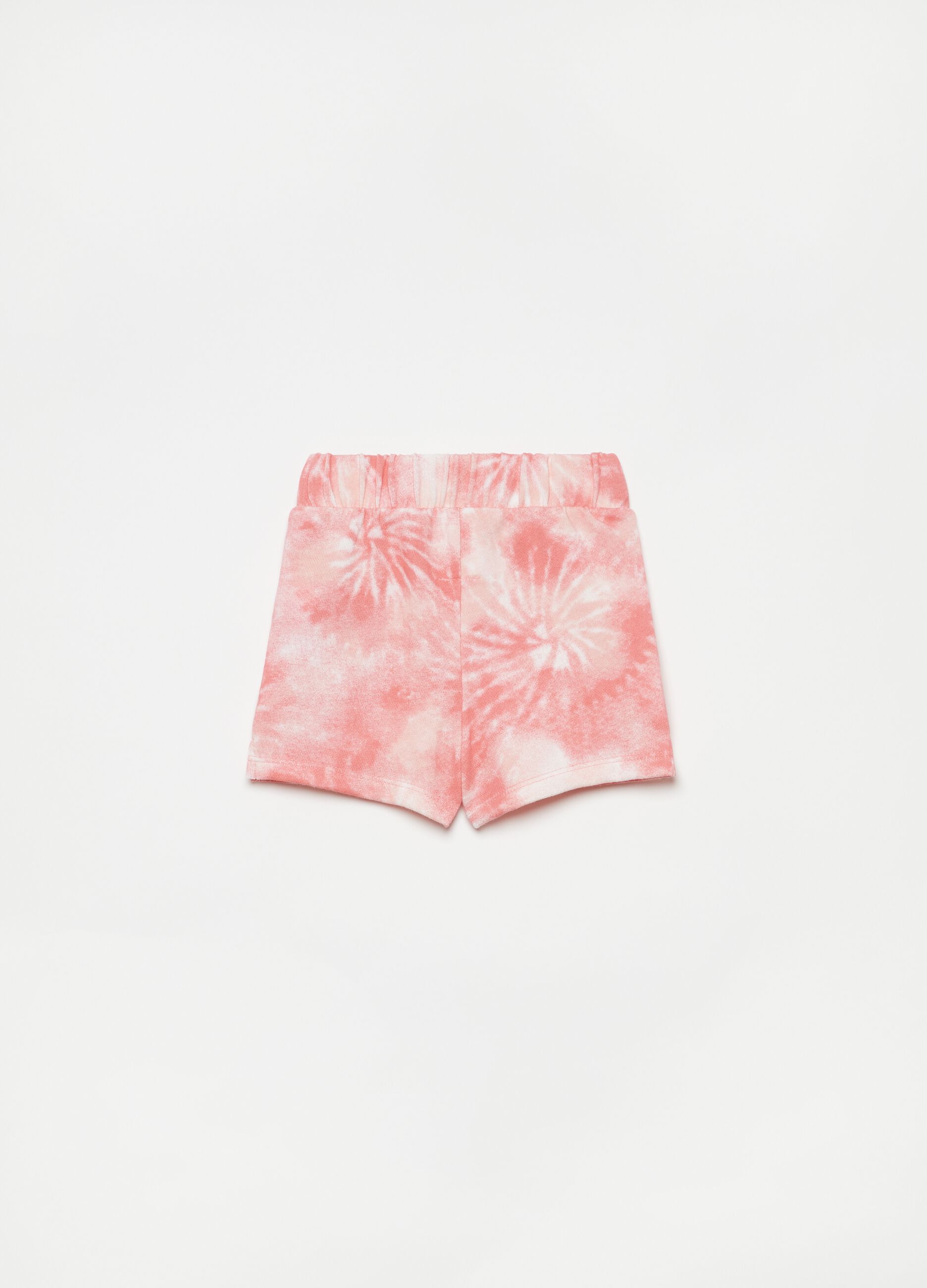 Tie dyed shorts with logo