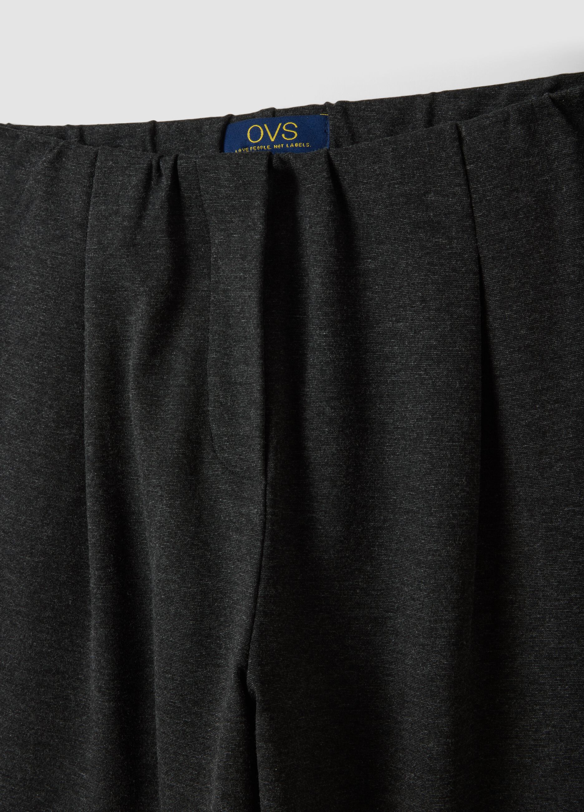 Schwarze Joggerhose aus Milano-Strick in elastischer Viskose, Barrel Fit