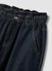 Blue denim baggy-fit pure cotton jeans with paper-bag waist_5