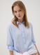 Blue striped pure cotton regular fit shirt_0